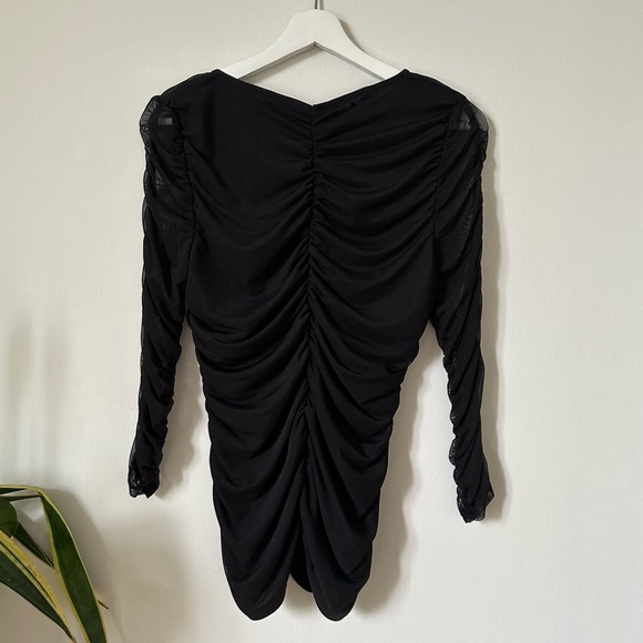 Boston Proper Ruched V Neck Black Top Size M - Picture 6 of 6
